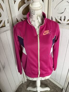 Vintage Y2K Nike Track Suit Jacket Pink White Purple Women's Size XL